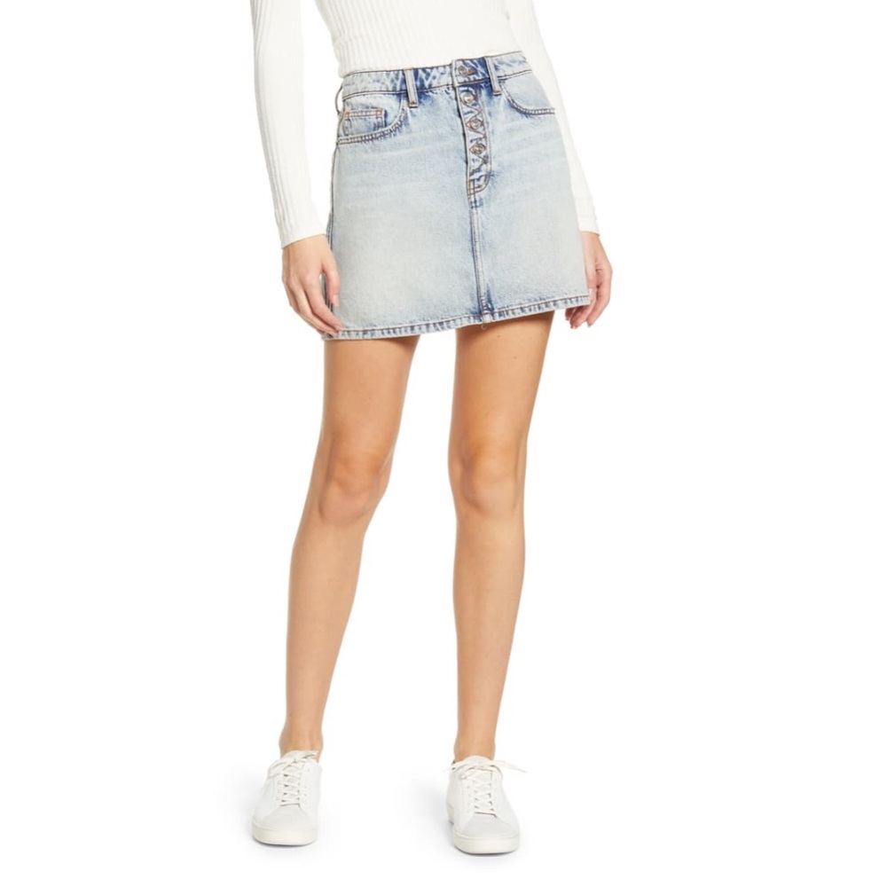 NWT Current/Elliot The Zig-Zag Denim Mini Skirt